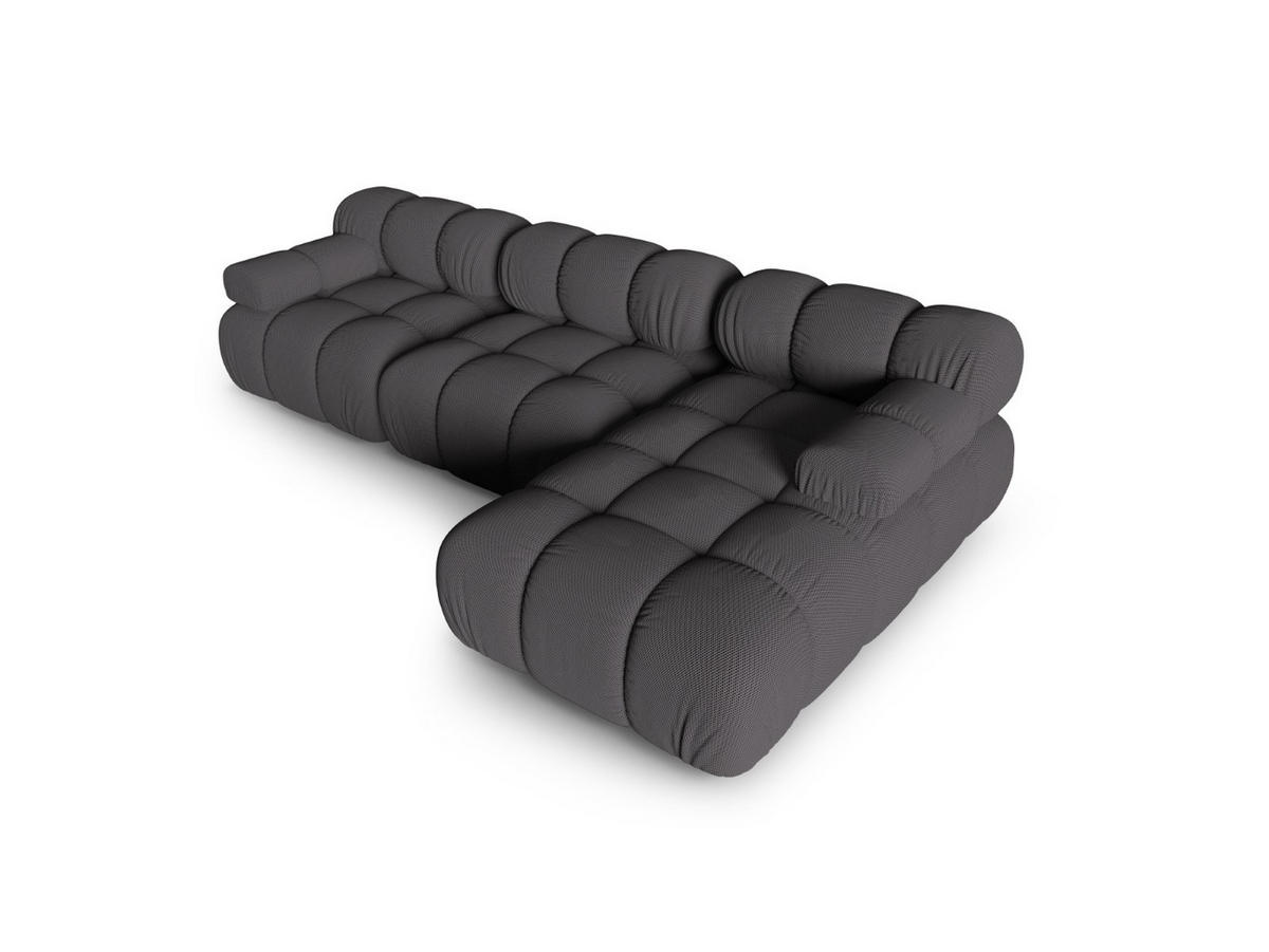 ECKSOFA modular rechts Bellis aus 3D-Stoff Expresso 4 Sitzplätze - Graubraun, Textil (155/282cm) - Micadoni