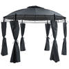 PAVILLON Stahl graphitgrau ⌀ 368 cm Safara - Schwarz/Grau, Metall (368/275/368cm) - Beliani