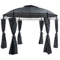 PAVILLON Stahl graphitgrau ⌀ 368 cm Safara - Schwarz/Grau, Metall (368/275/368cm) - Beliani