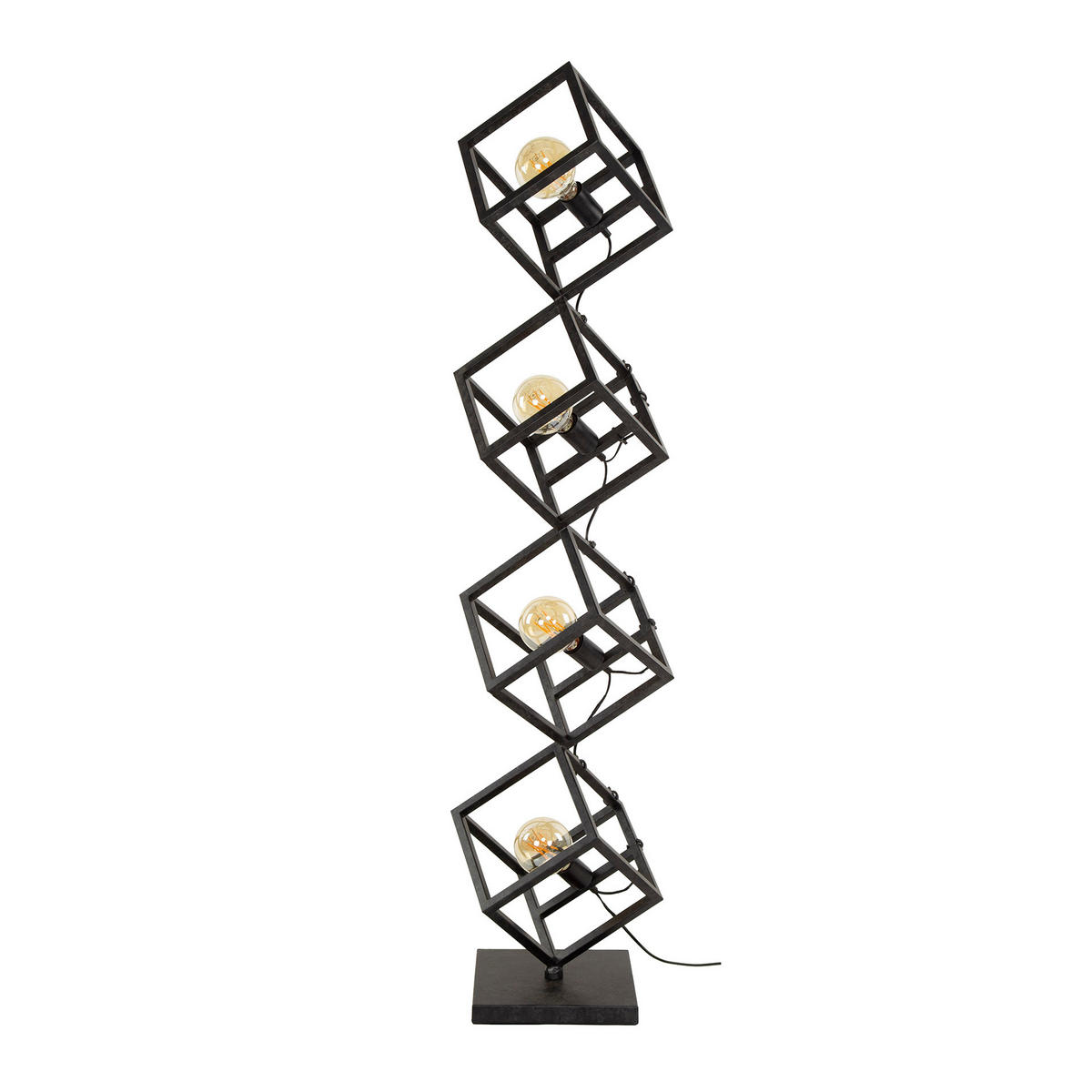STEHLEUCHTE Cube Schwarz 35/35/150 cm - Schwarz, Metall (35/35/150cm) - Hoyz Collection