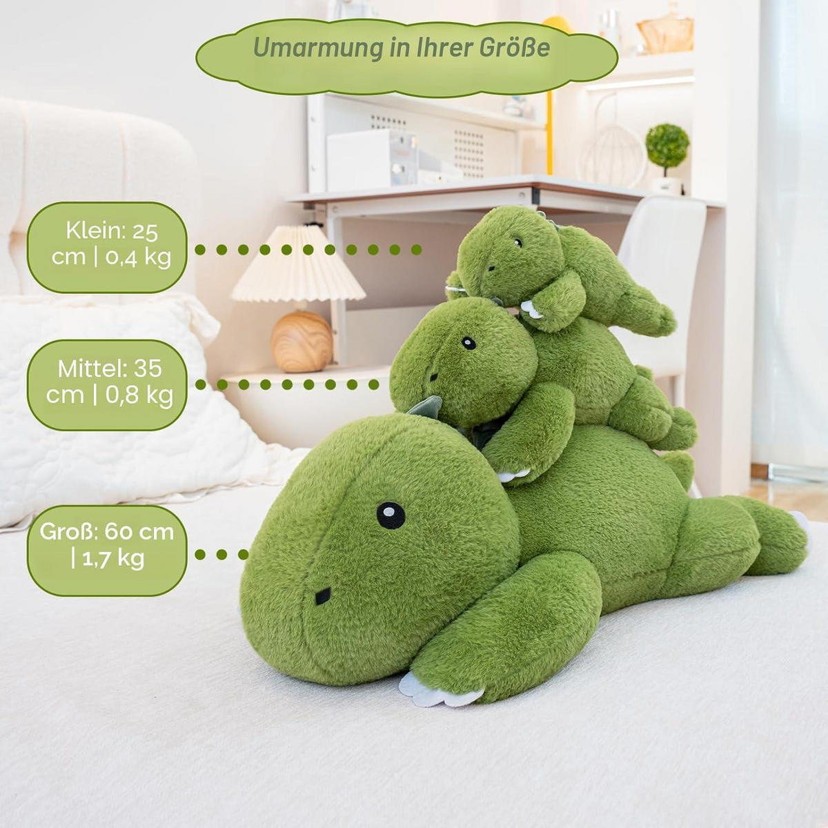 KUSCHELTIER Dinosaurier 35 cm - Grün, Textil (18/35cm)