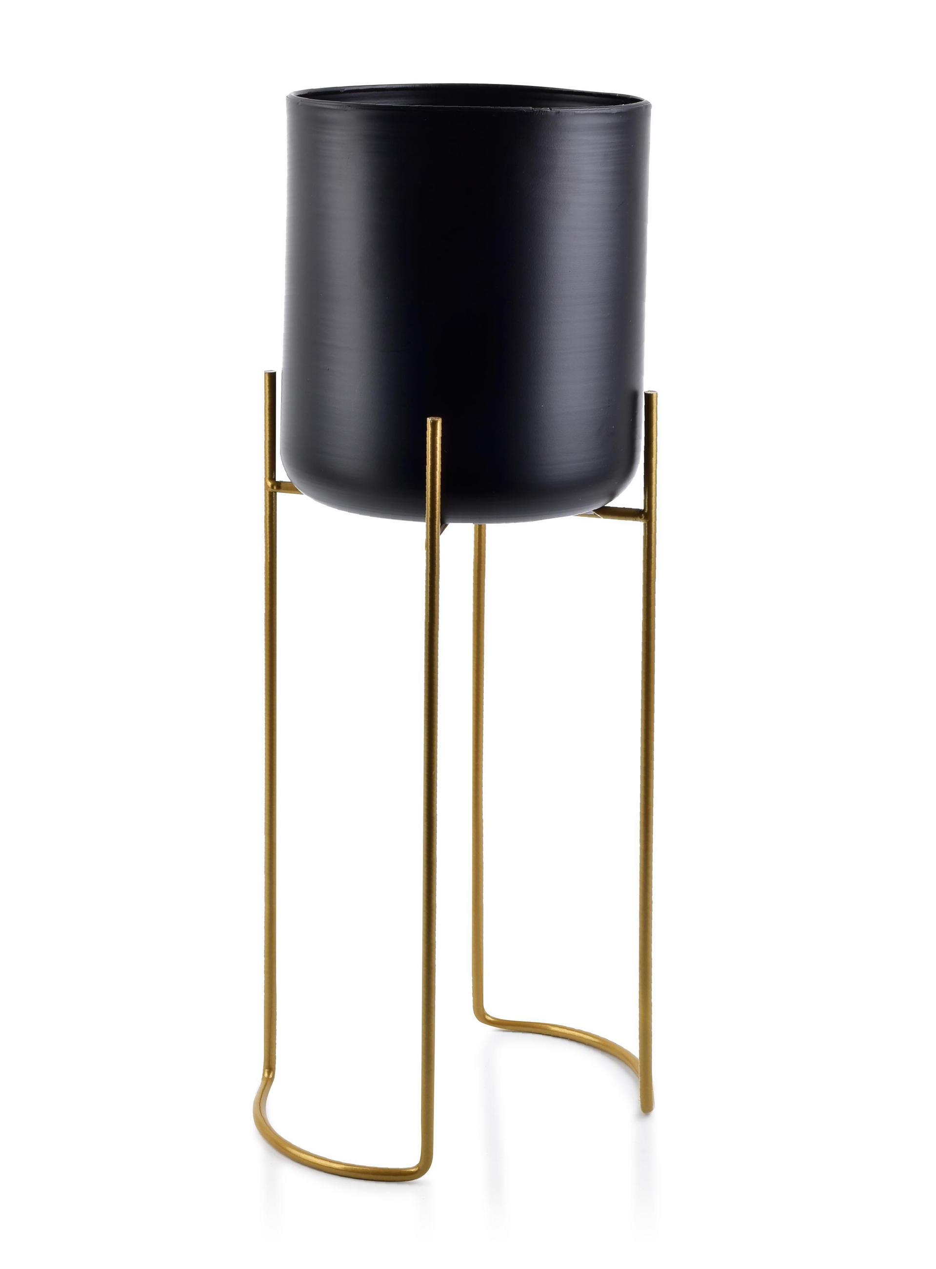 BLUMENTOPF Auf Ständer Swen Schwarz 20/20/54 cm Metall - Schwarz, Metall (20/54cm) - Mondex