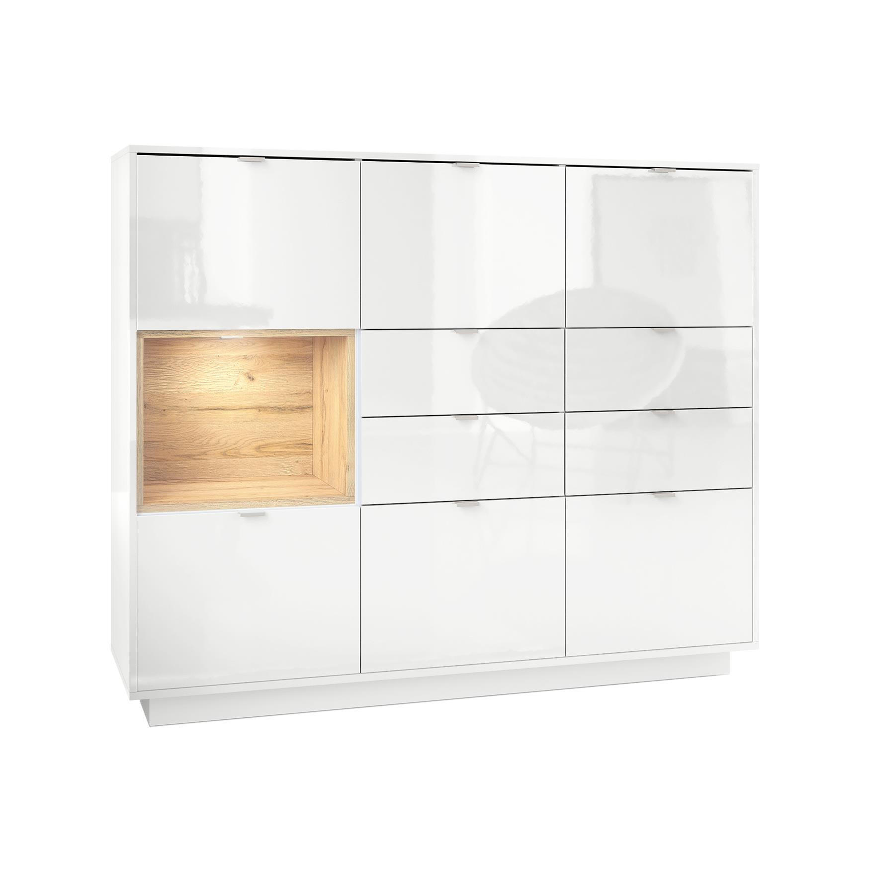 Vladon Highboard Eiche 153x123x37 cm
