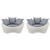 GARTENSESSEL - 2 Personen - Harz - Elfenbeinfarben - - Weiß, Kunststoff (101/66/107cm) - Vente-Unique