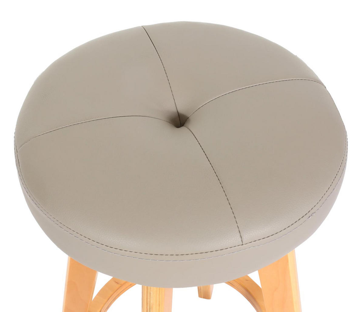 BARHOCKER drehbar und einfach Sitzhöhe 67cm Holz Kunstleder drehbar Taupe helle Beine - Braun, Holz/Kunststoff (45/67/45cm) - PROREGAL