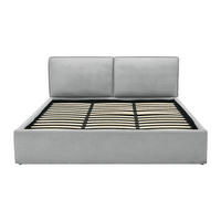 BETT mit Bettkasten - 2 Personen - Stoff - Hellgrau - - Hellgrau, Textil (180/200cm) - Vente-Unique