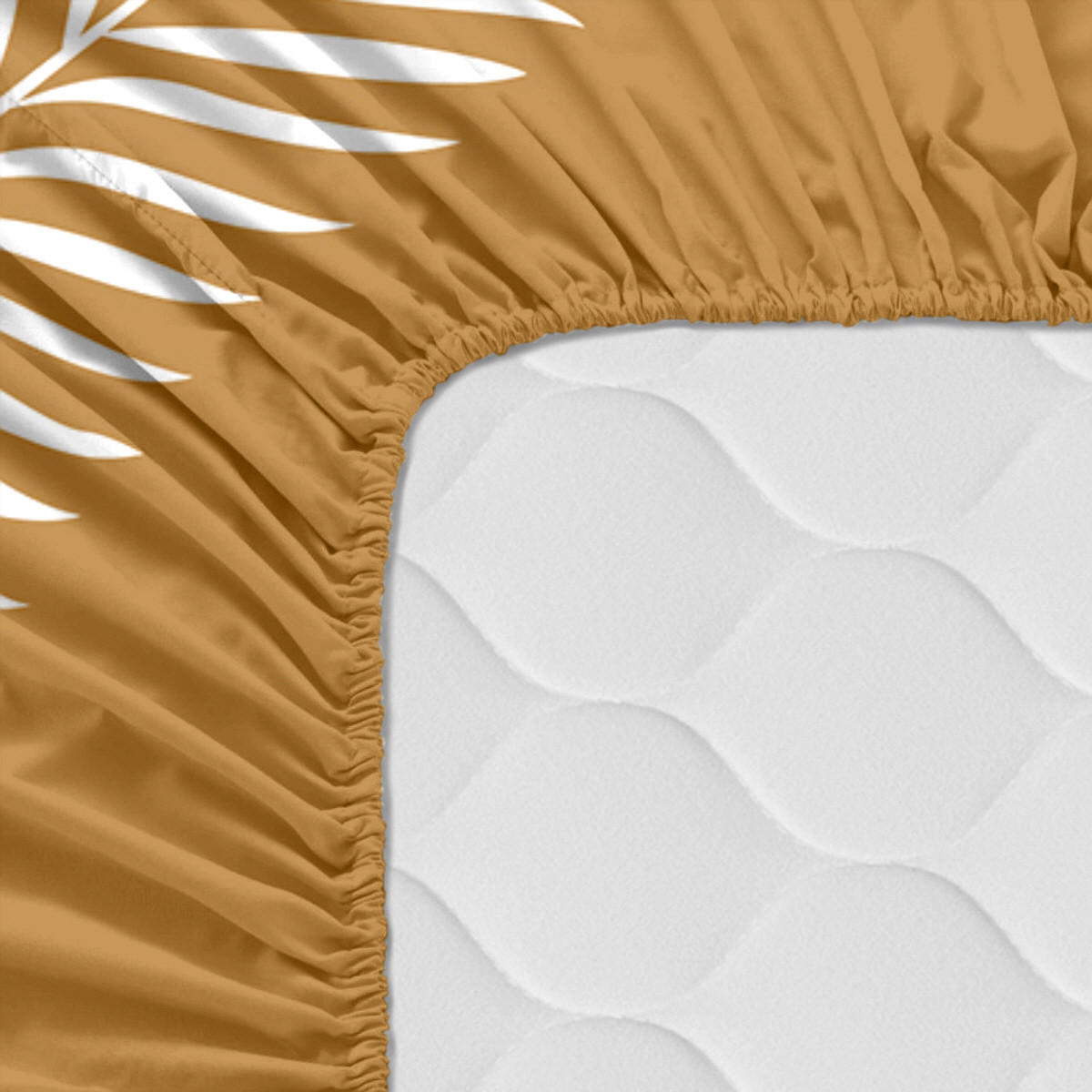 SPANNBETTTUCH foliage 140x200x32 cm mehrfarbig - Multicolor, Textil (140/200cm) - Happy Friday