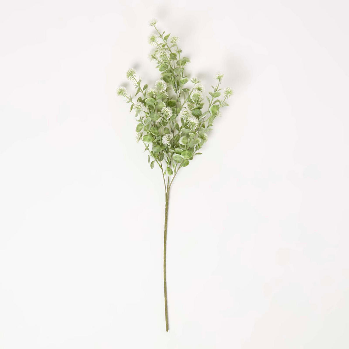 DEKOZWEIG Kugelblüten weiß, langstielig 66 cm - Weiß, Kunststoff (66cm) - Homescapes