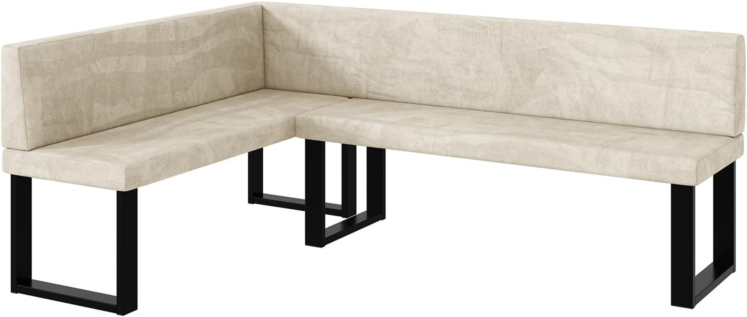 ECKBANK TONI_U - Creme, Textil (142/196cm) - Meblini