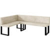 ECKBANK TONI_U - Creme, Textil (142/196cm) - Meblini