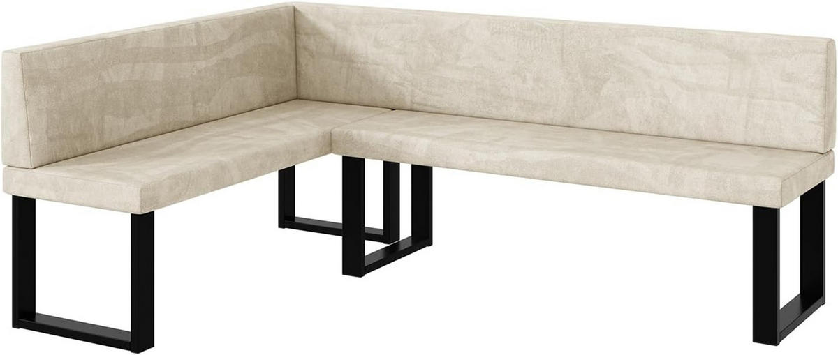 ECKBANK TONI_U - Creme, Textil (142/196cm) - Meblini