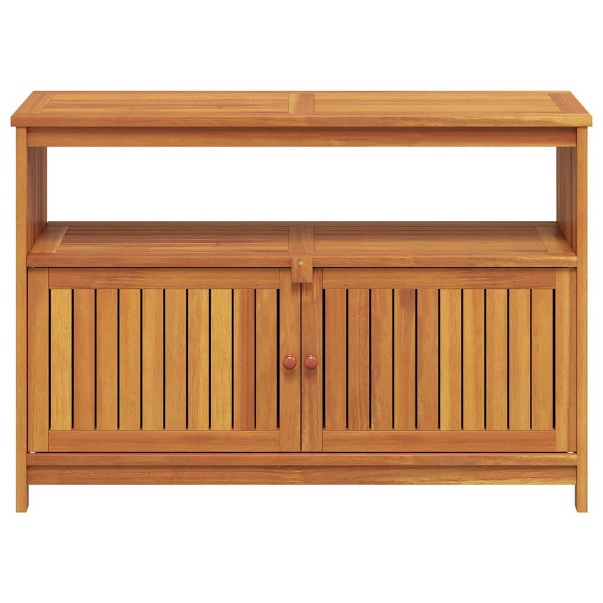 GARTENSCHRANK mit offene Fächer und 2 Türen, 110/35/75 cm, aus Massivholz Akazie - Braun, Holz (110/75/35cm) - vidaXL