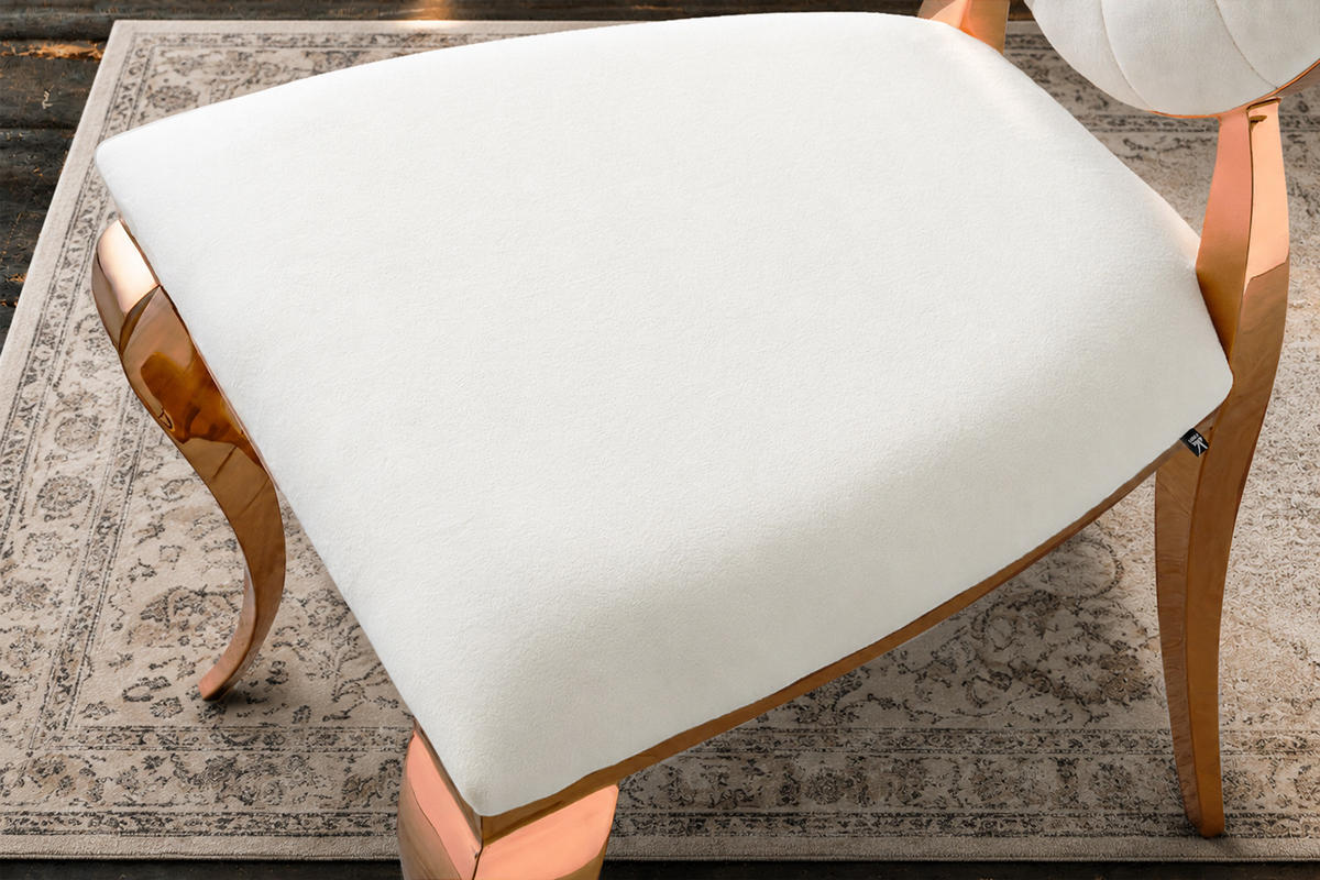 ESSZIMMERSTUHL LINDA Cremeweiß Velvet - Creme, Textil (50/92/56cm) - KAWOLA