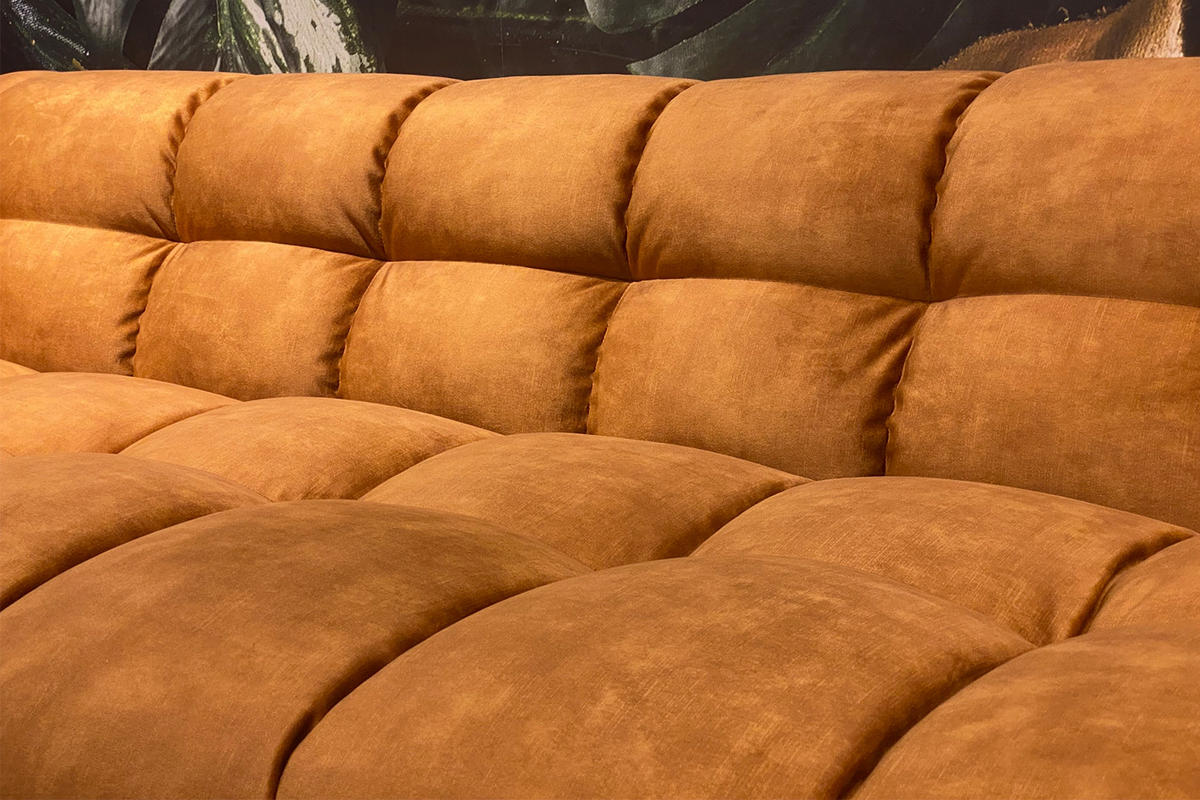 SOFA RIO Gold Velvet - Goldfarben/Schwarz, Textil (236/68/105cm) - KAWOLA