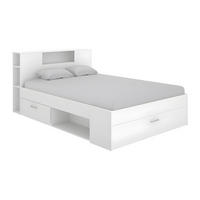 BETT mit Kopfteil, Stauraum & Schubladen - 140 x 190 cm - Weiß - LEANDRE - Weiß, Holz (149.6/218.5cm) - Vente-Unique