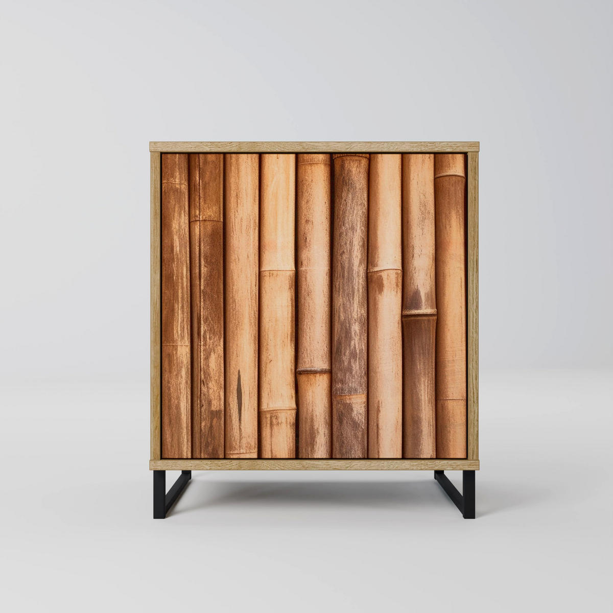 SIDEBOARD NATURAL WOOD, Eichefarben, 57,5x42x77,5 cm, Schräge Buchenholzfüße - Eichefarben/Buchefarben, Holzwerkstoff/Buchenholz (57.5/77.5/42cm) - SpaceRebels
