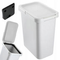 ABFALLBEHÄLTER mit Griff, 12L, Hellgrau - Hellgrau, Kunststoff (19/34cm) - KADAX