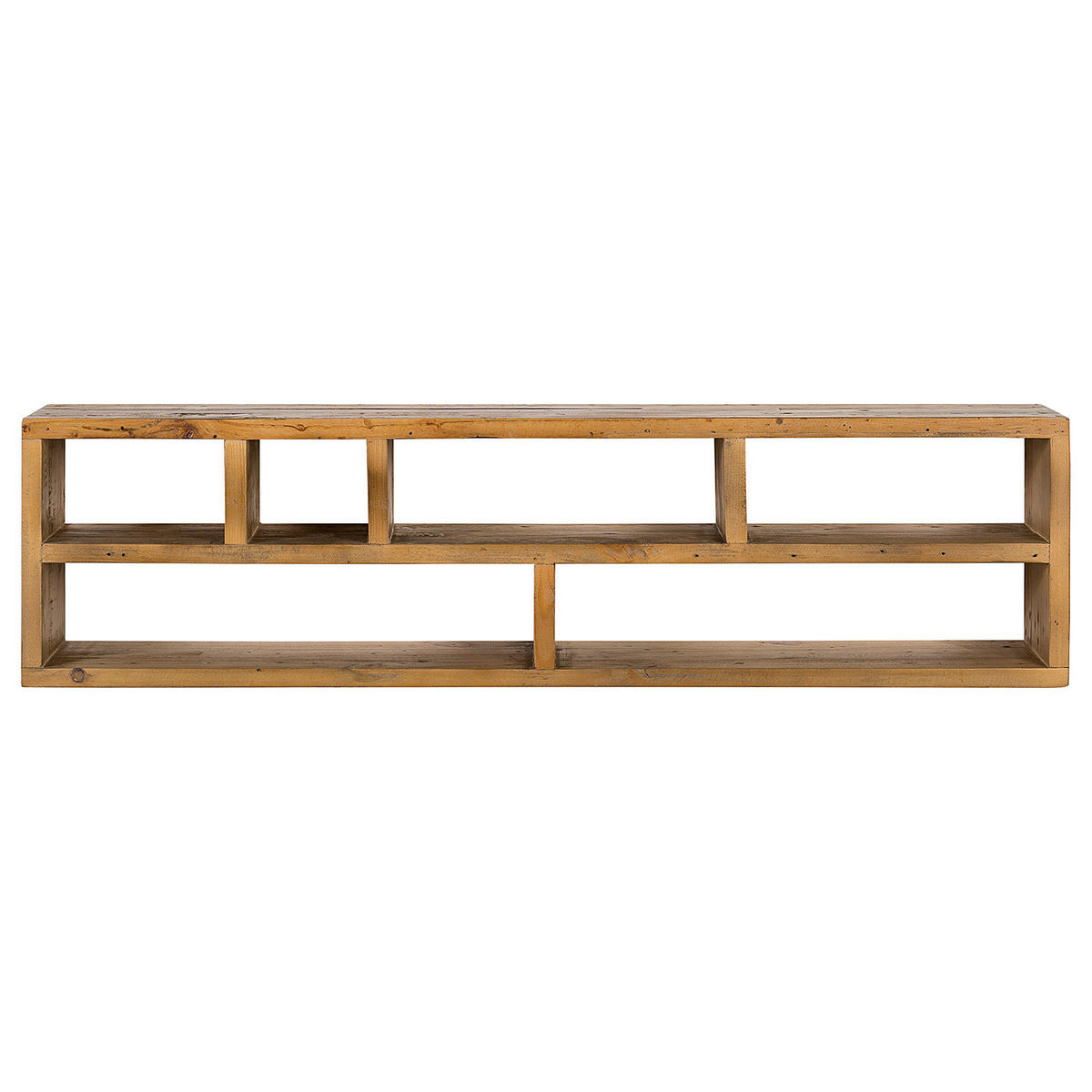 WANDREGAL 6 Fächern - Pinie massiv - Braun, Holz (100/26/16cm) - home24