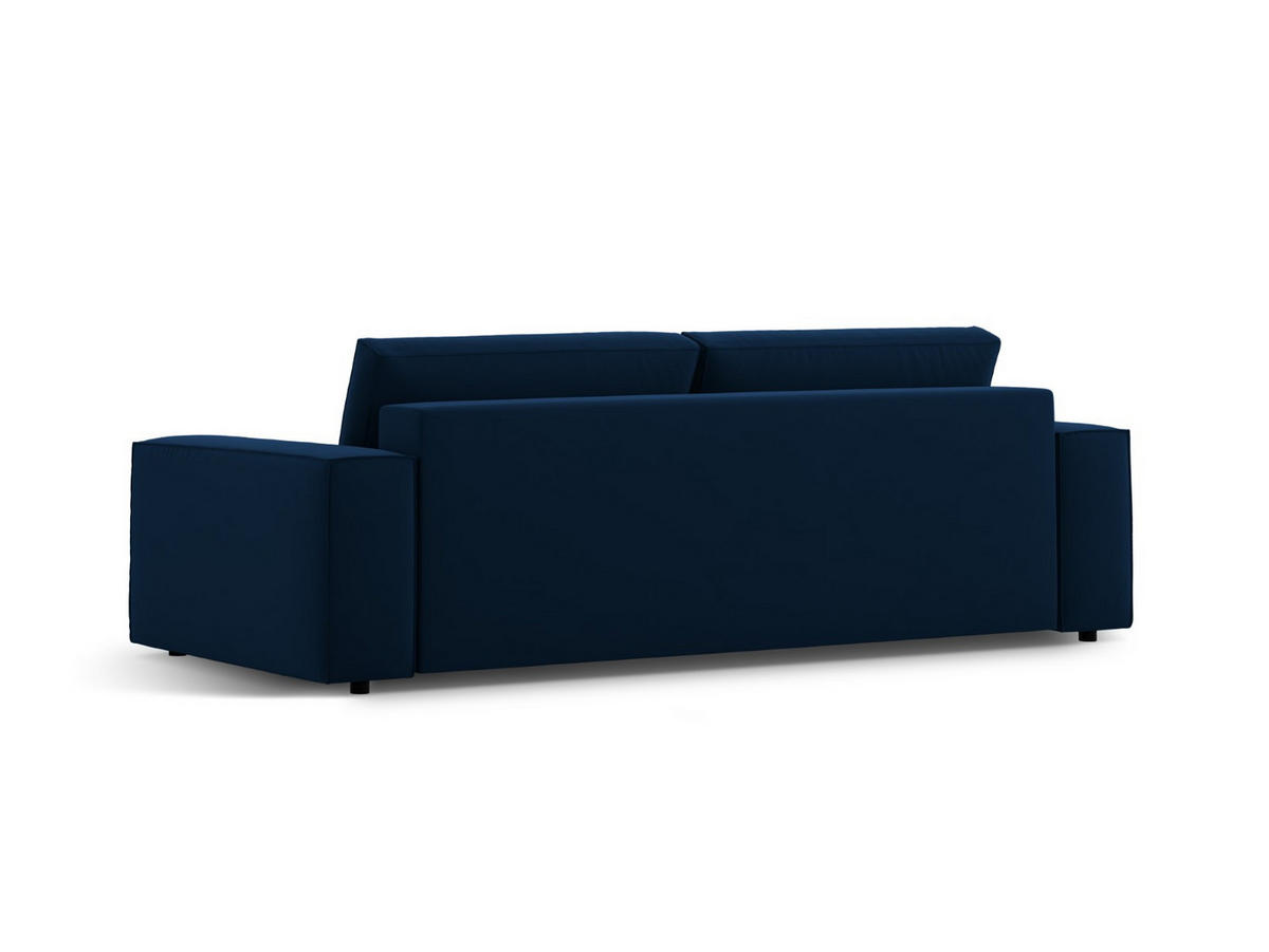 SOFA ausklappbar mit Bettkasten Jodie aus Samt königsblau 3 Sitzplätze - Dunkelblau, Textil (107/86/247cm) - Micadoni