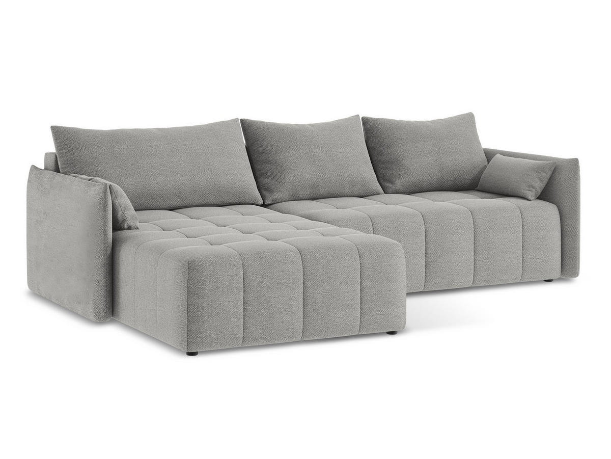 ECKSOFA Chenille Stoff Grün - Schwarz/Grün, Holzwerkstoff/Kunststoff (251/251cm) - Makamii