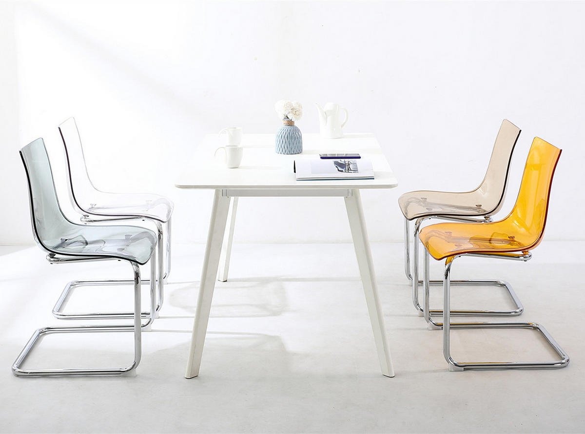 FREISCHWINGER - 2er-Set - Kunststoff / Eisen - Chromfarben/Transparent, Kunststoff/Metall (47/82/51cm) - home24