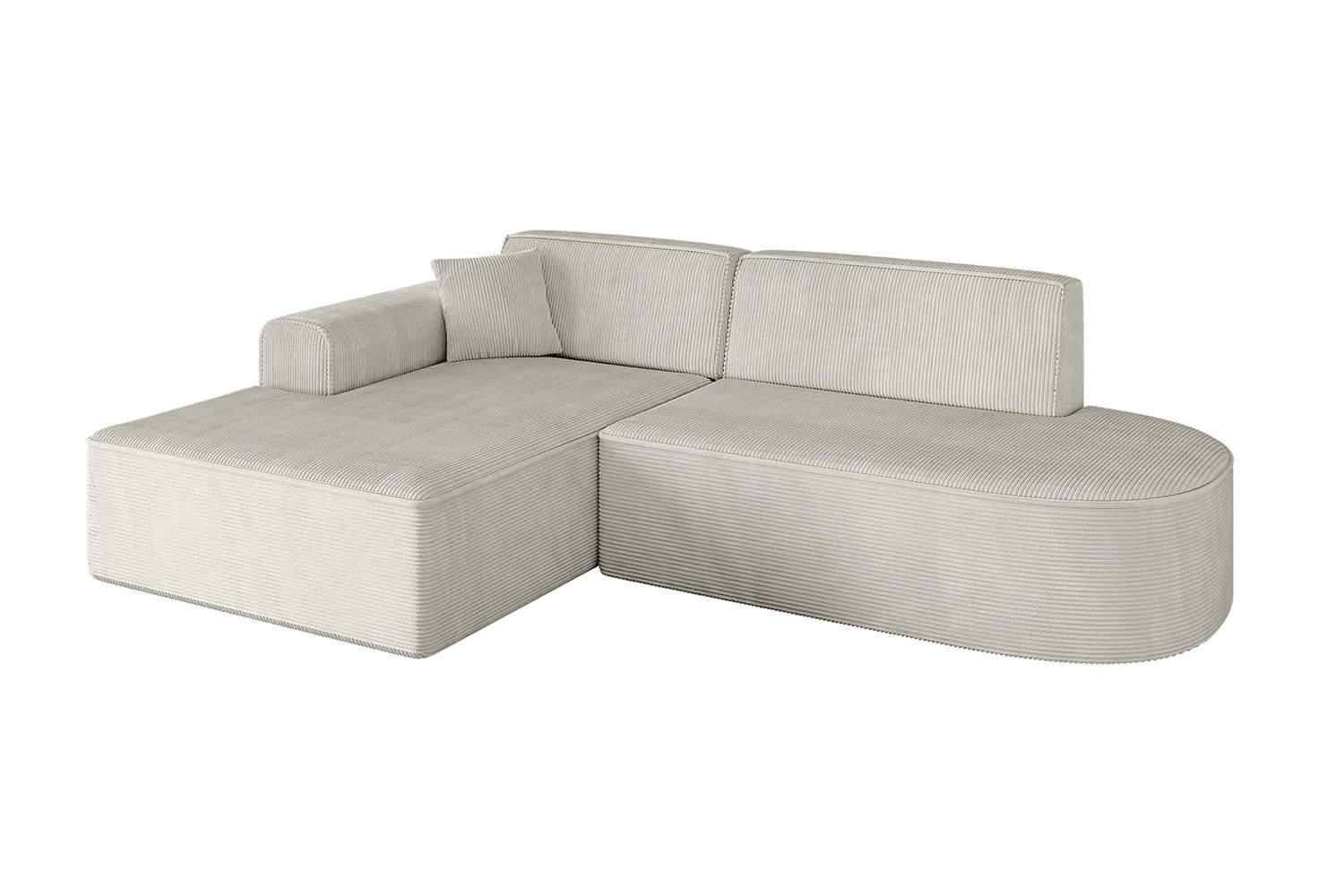 ECKSOFA Ottomane Links IREA-L1-v3 - 232x165x77 cm Creme - Ecru/Creme, Holzwerkstoff/Textil (232/165cm) - ALTDECOR