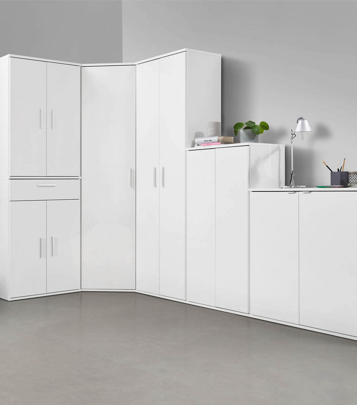MEHRZWECKSCHRANK SET Der Allzweckwaffe - Kaschmir, Holzwerkstoff (60/180/34cm) - Mokebo
