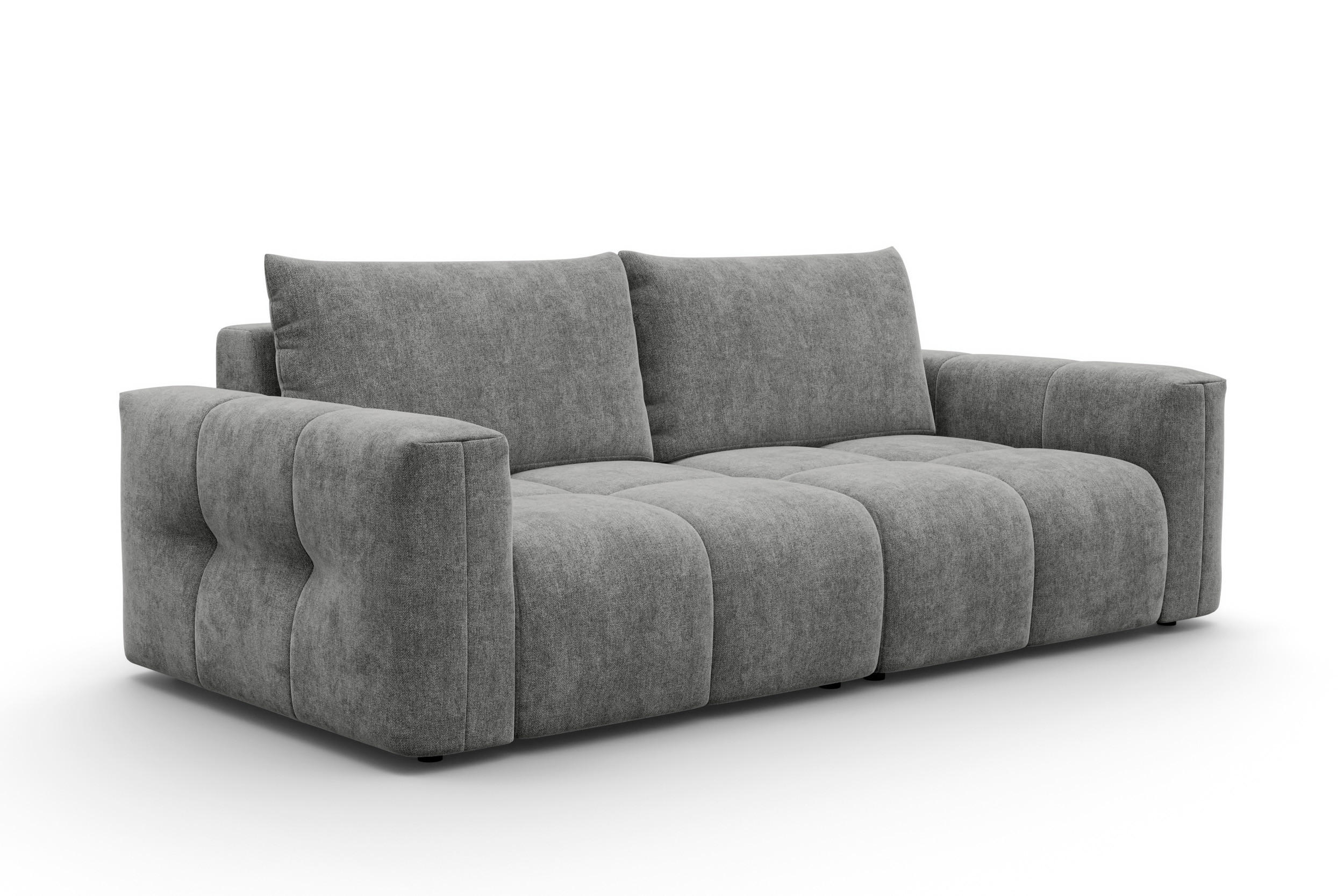 SOFA VERONA 3-Sitzer, Grau - Schwarz/Grau, Holz/Textil (224/83/110cm) - Courtois Laville