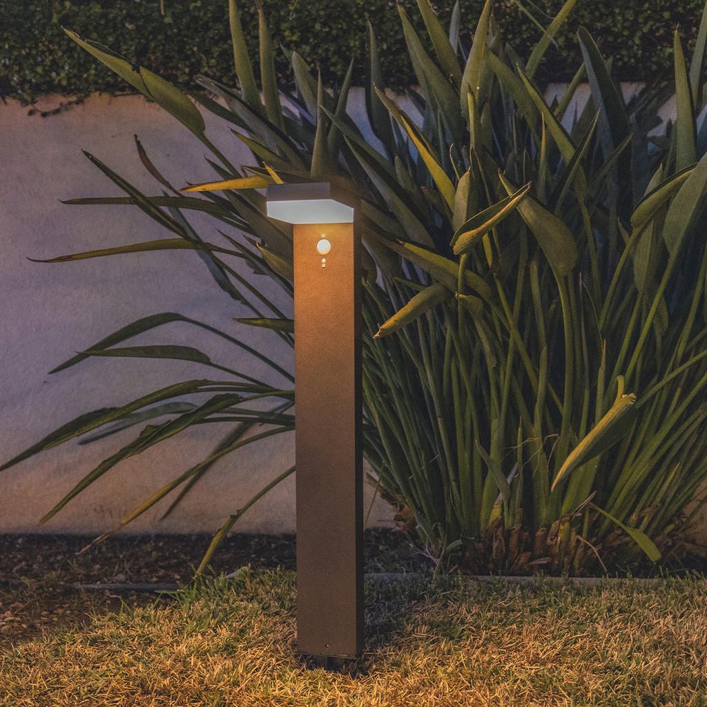 Thumbnail - Lumisky Solar-Pollerleuchte, Schwarz, Metall, 9.5x50x16.5 cm, Lampen & Leuchten, Außenbeleuchtung, Solarleuchten