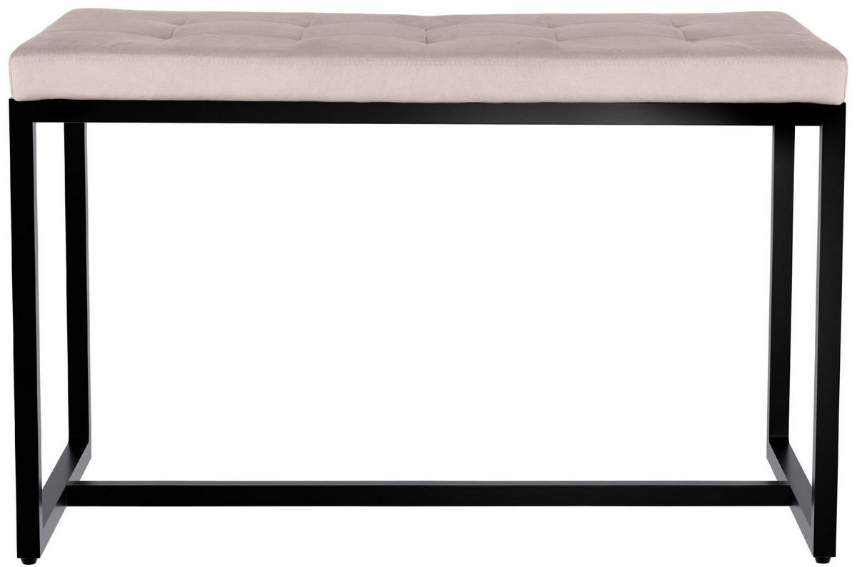 SITZBANK 100/40 cm Samt hellgrau - Hellgrau/Schwarz, Textil/Metall (100/48/40cm) - CLP