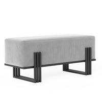 POLSTERBANK TEO 100 cm Schwarz / Grau ,Metallgestell - Grau, Metall (100/47/35cm) - Idohome