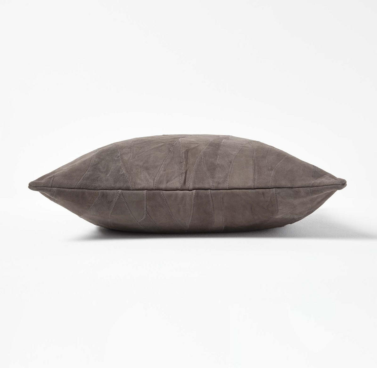 LEDERKISSEN Patchwork grau 45/45 cm - Grau, Leder/Textil (45/45cm) - Homescapes