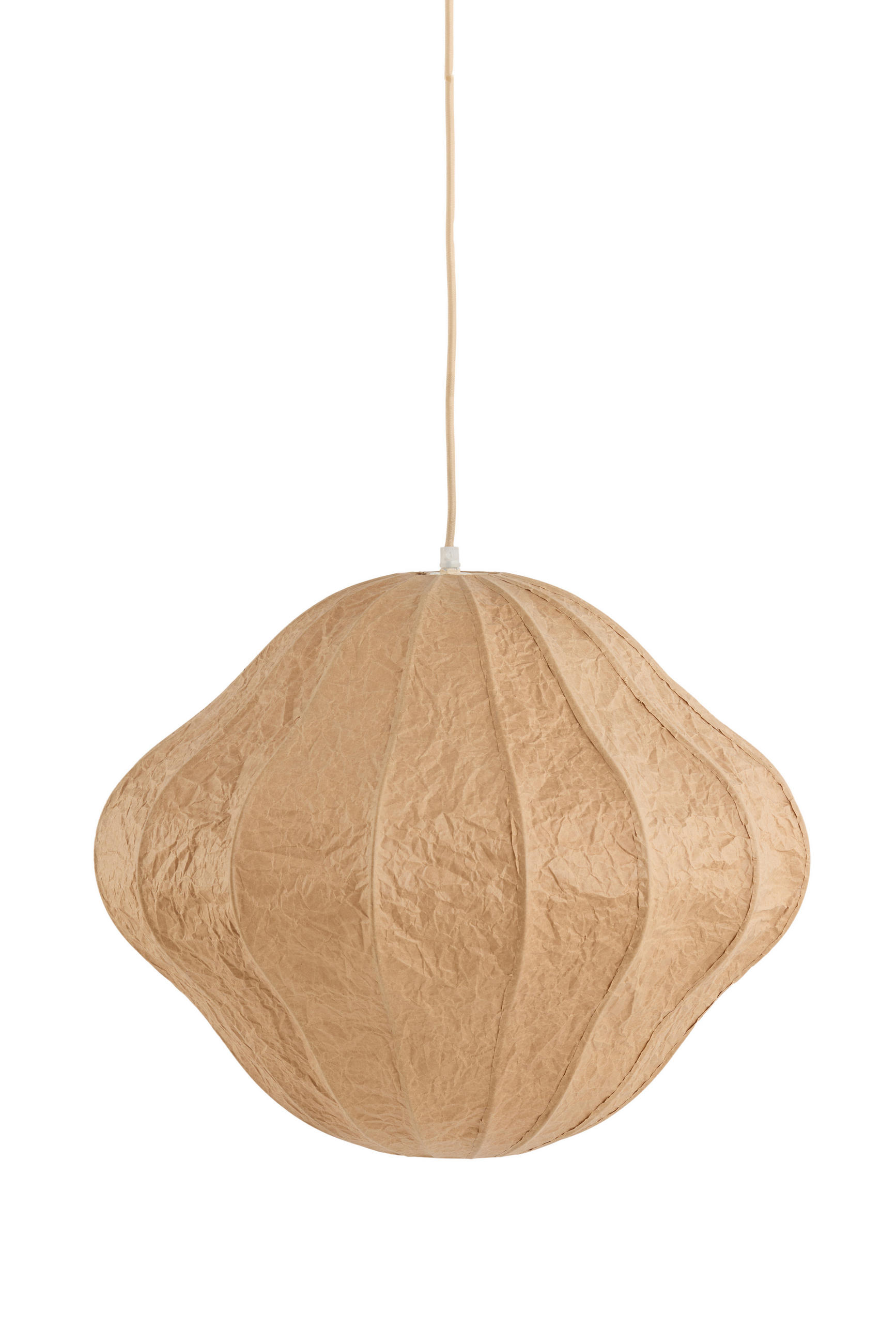 HÄNGELAMPE Sukau Braun Ø50/40,5 cm - Hellbraun, Textil (50/50/40.5cm) - Light & Living