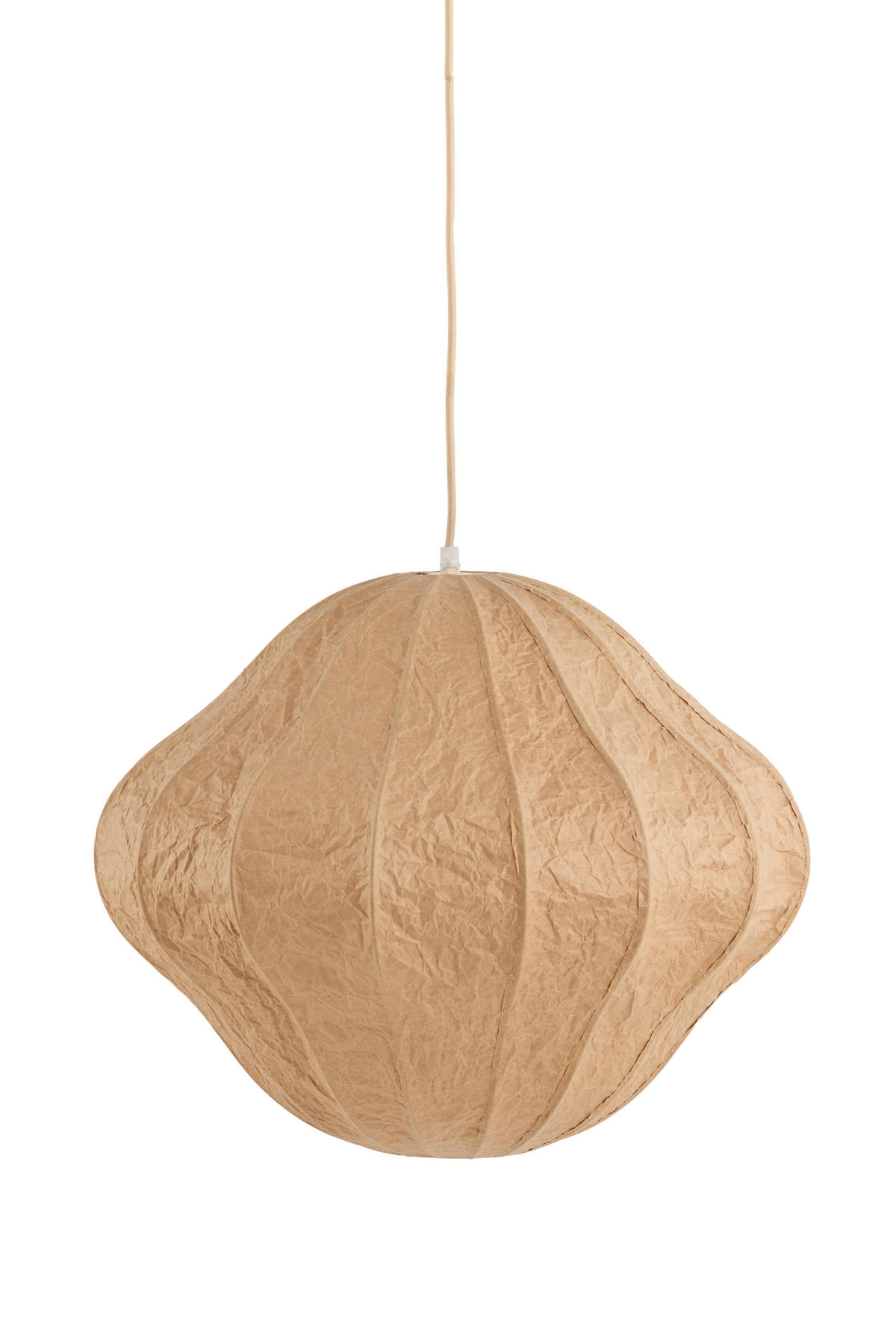 HÄNGELAMPE Sukau Braun Ø50/40,5 cm - Hellbraun, Textil (50/50/40.5cm) - Light & Living