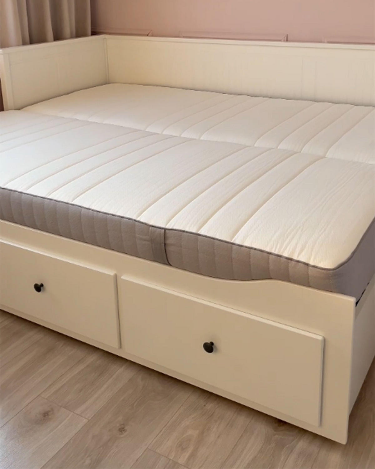 PĚNOVÁ MATRACE H2/3 Střední 90/200 cm Cheer - bílá, textil (90/200cm) - Beliani