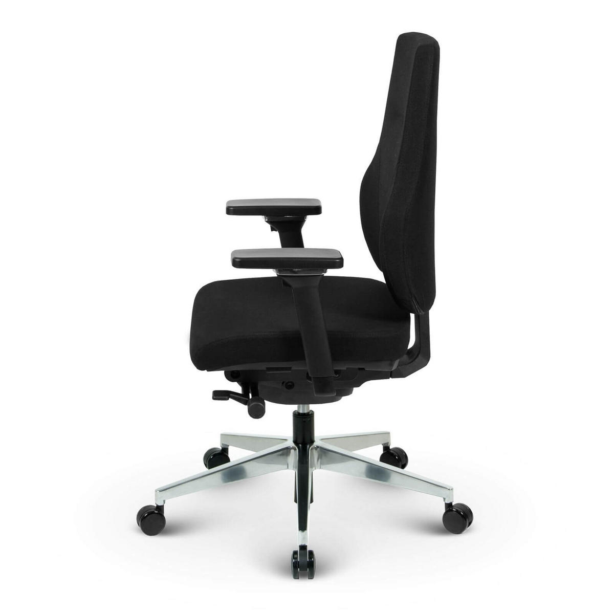 BÜROSTUHL Naros Stoff/Mesh Schwarz - ergonomisch, 150 kg belastbar, Sitzhöhe 54-66cm - Schwarz, Kunststoff/Textil (65/112/67cm) - Versee