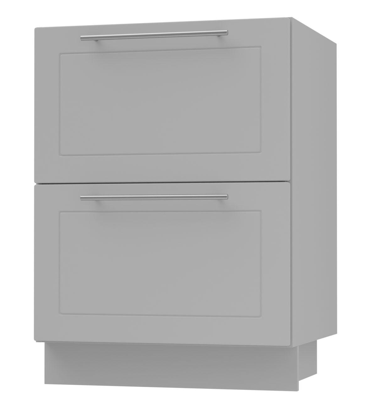 SCHUBLADENUNTERSCHRANK Bari D2/60 Grau / RAL 7040 fenstergrau 60 / 50 / 82cm Blum Teilauszug - Grau, Holz/Holzwerkstoff (60/82/50cm) - Feldmann-Wohnen