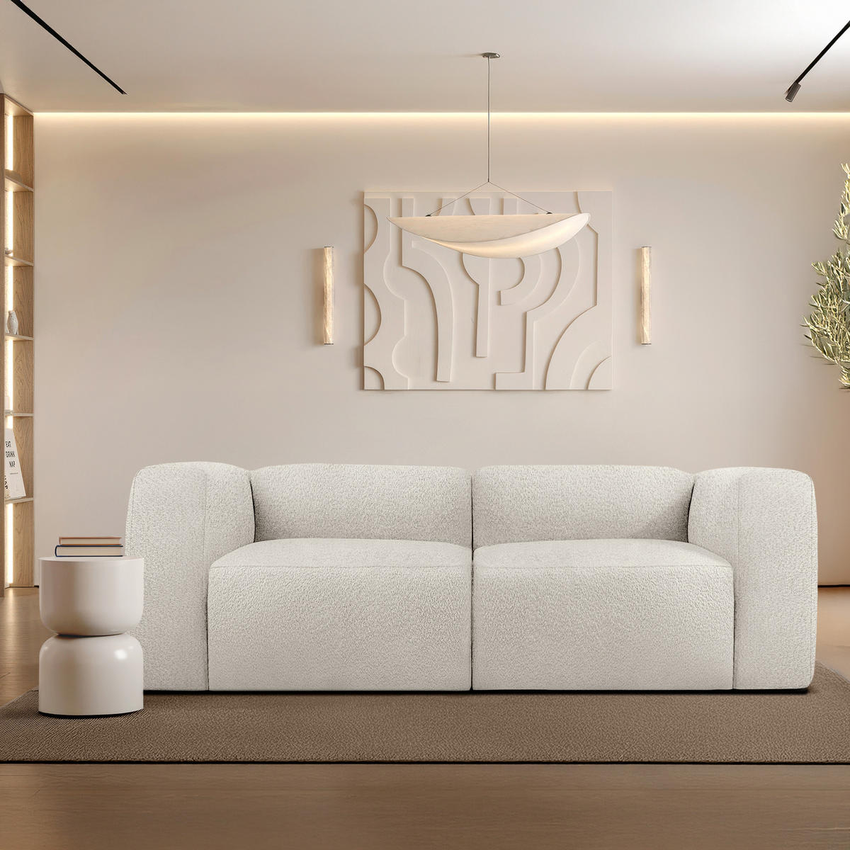 2-SITZER SOFA BUFFO, Weiß - Weiß, Holz/Holzwerkstoff (210/73/96cm) - KONSIMO®