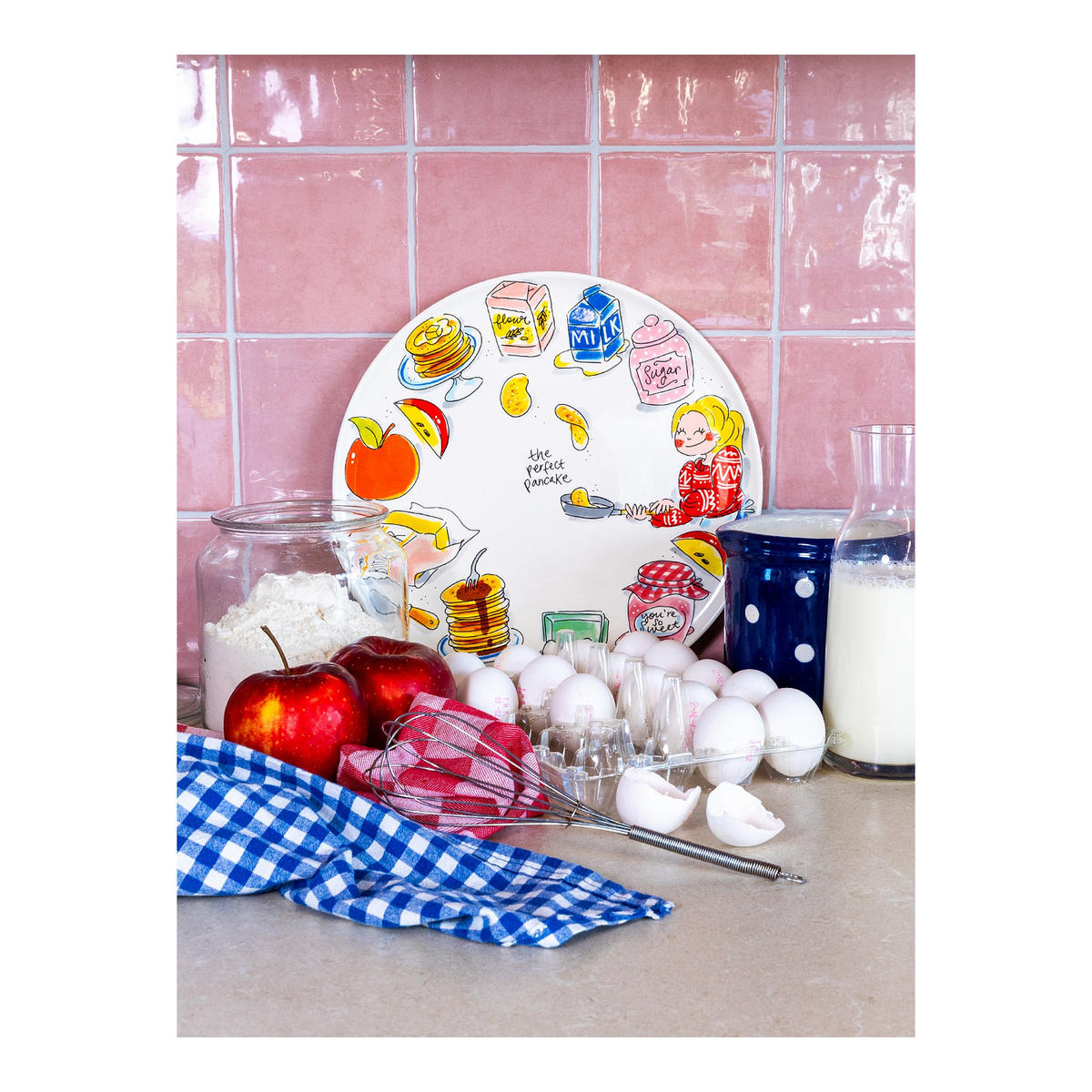 TELLER Gemütliche Tage - Der perfekte Pfannkuchen in Bunt - 31cm - Multicolor, Keramik (31/31/2cm) - Blond Amsterdam