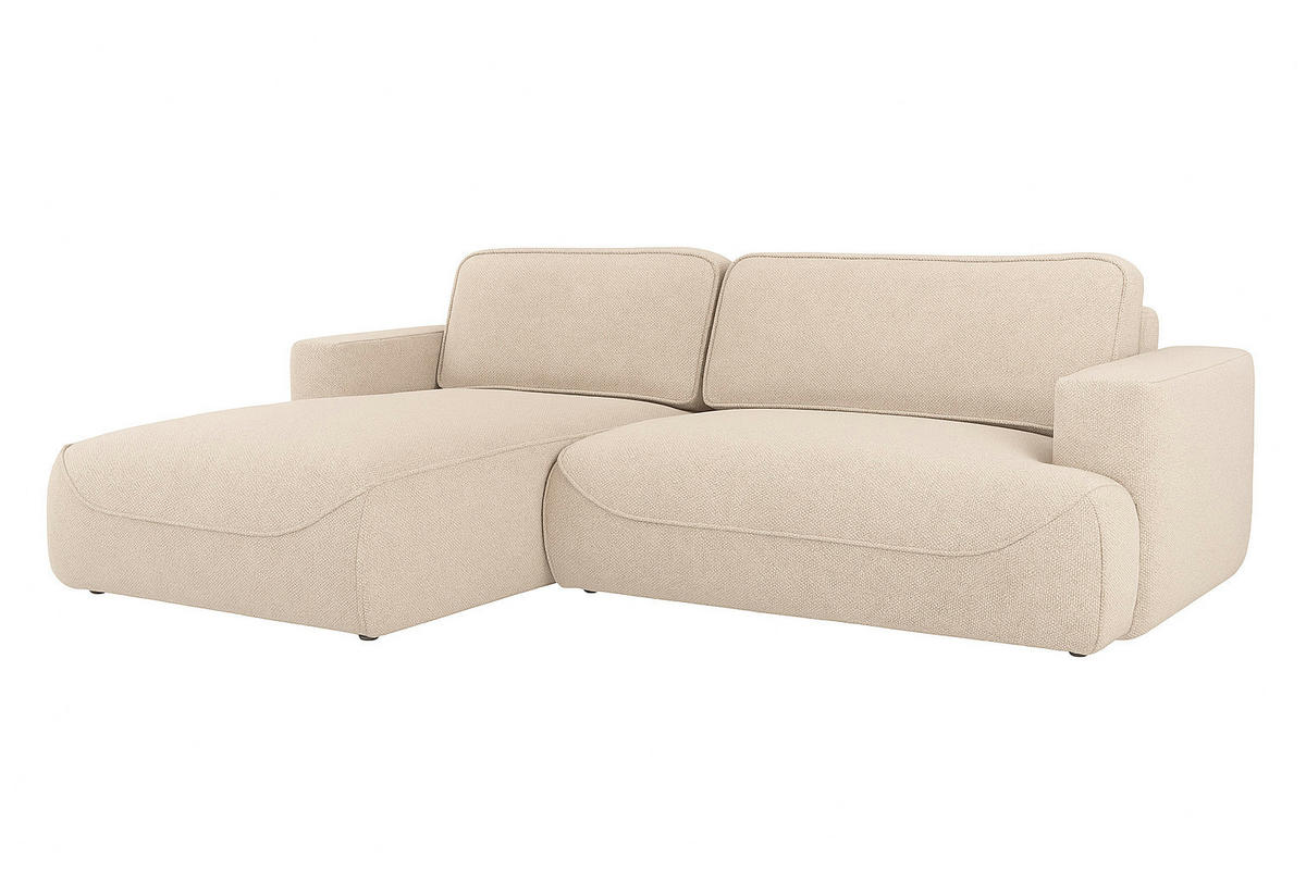 ECKSOFA LUNA mit Bettkasten und Schlaffunktion, Beige - Beige, Textil (195/271cm) - KS Home Concept