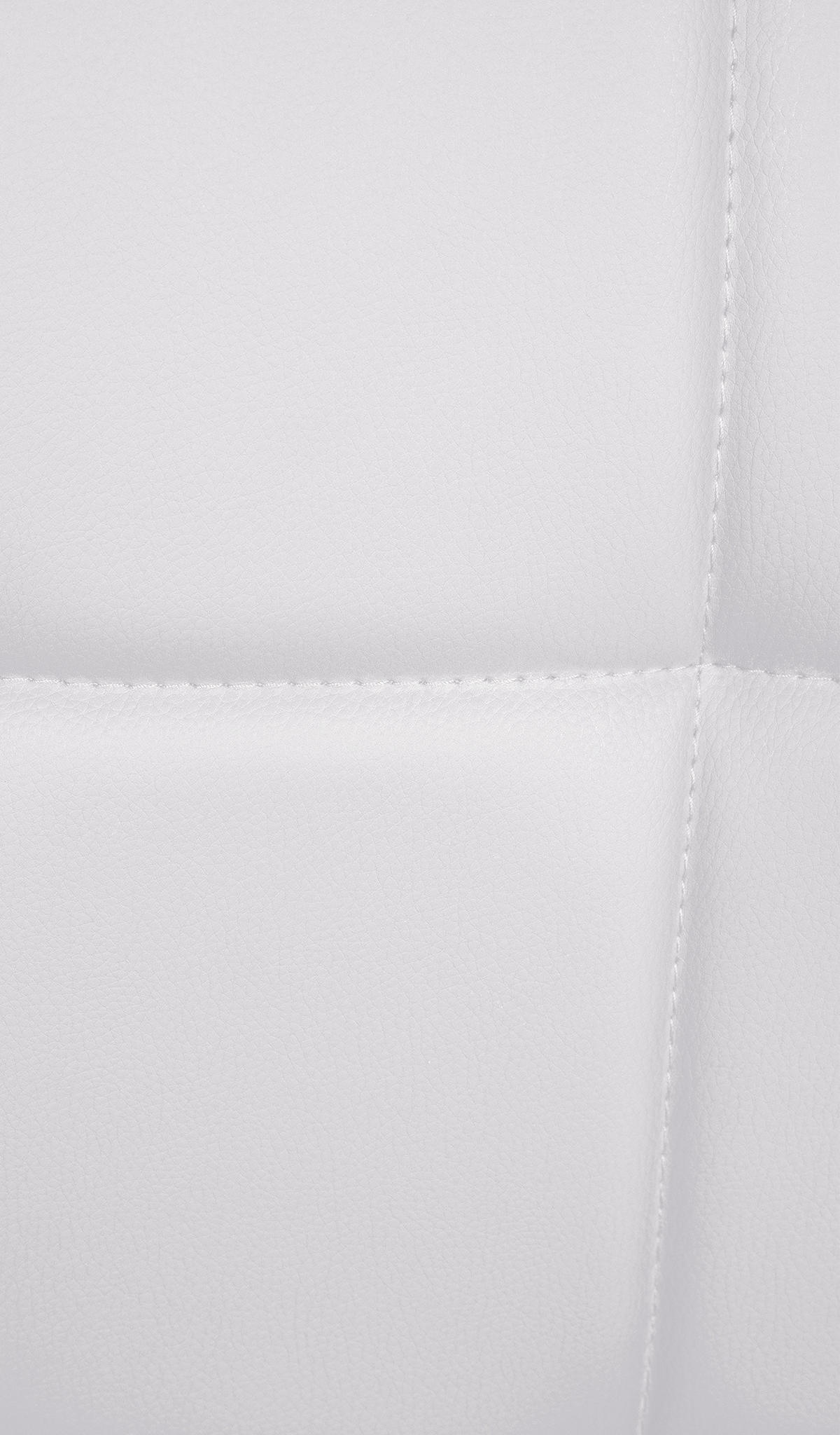 DREHSTUHL Lederlook weiß - Chromfarben/Weiß, Textil/Metall (44/74/49cm) - CLP
