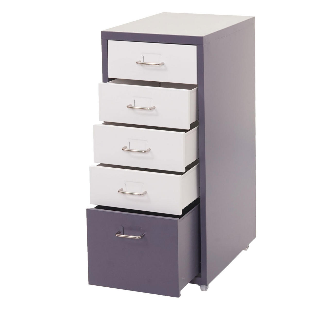 ROLLCONTAINER Weiß, Anthrazit - Anthrazit/Weiß, Metall (28/69/41cm) - MCW