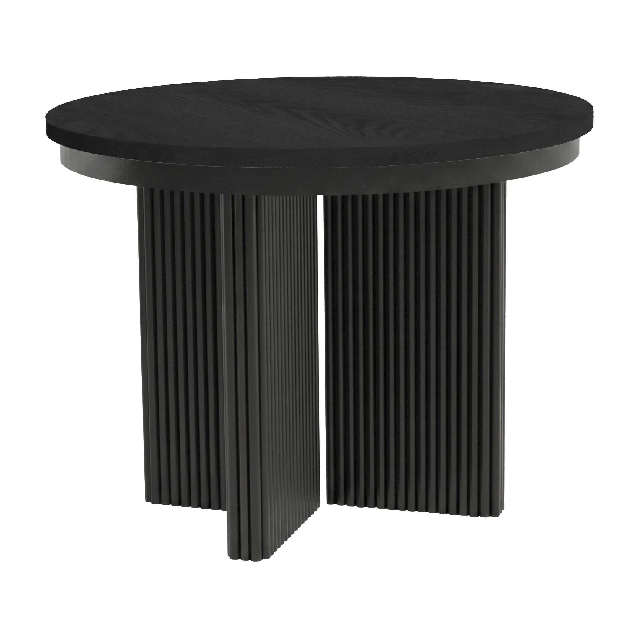 ESSTISCH Prestige runder Design-Tisch, ausziehbar Ø 100–180 cm, Schwarz+Schwarz - Schwarz, Metall (100/100/77cm) - Beautysofa