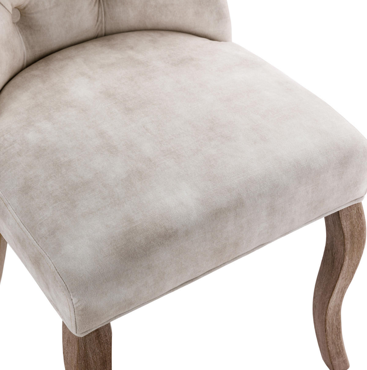ESSZIMMERSTUHL mit Knopfsteppung 2er-Set Sitzbreite 51 cm Samt Hellbeige - Beige, Holz (51/97/51cm) - Meubliv
