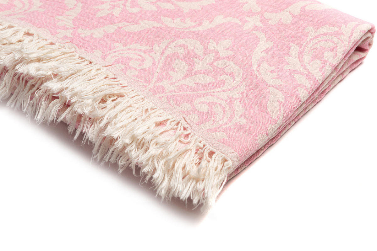 HAMAMTUCH Barok 100x180 Pink - Pink, Textil (180/100cm) - Villa Möbel