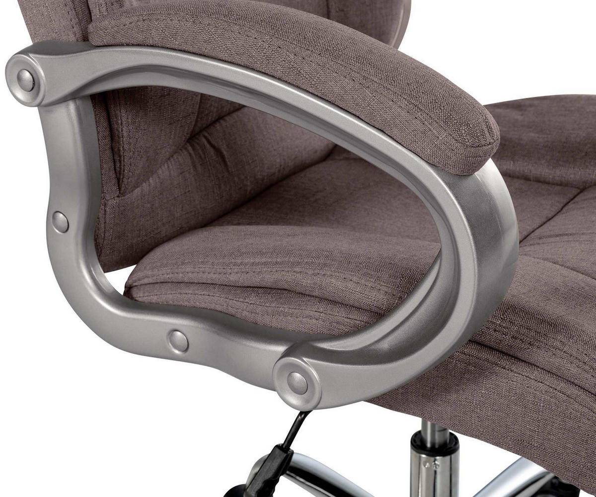 CHEFSESSEL Stoff Taupe - Taupe/Chromfarben, Textil/Metall (66/113/70cm) - CLP