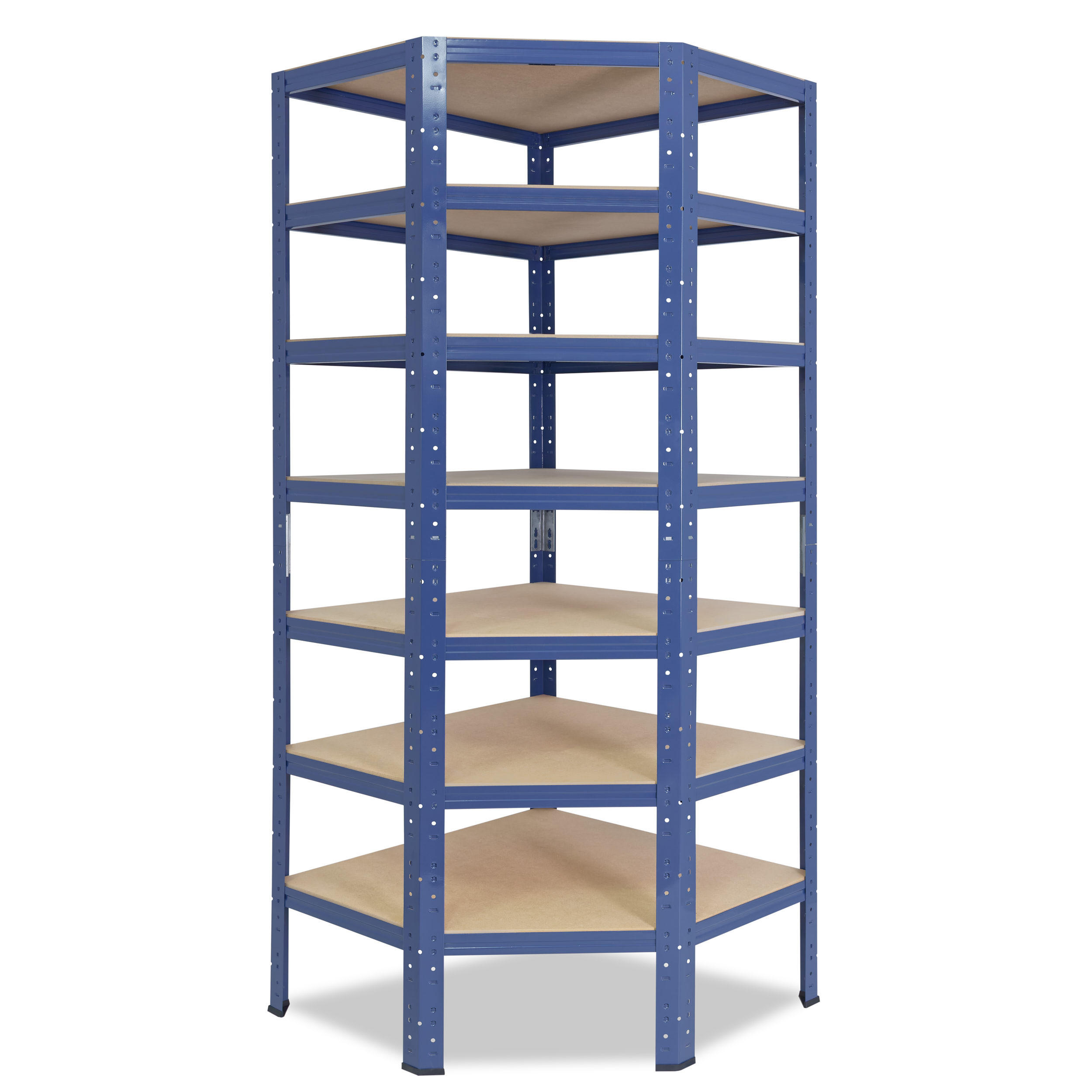 ECKREGAL HOME 230x90x60 cm in blau mit 7 Böden und 125 kg Traglast pro Boden - Blau, Metall (90/230/60cm) - shelfplaza
