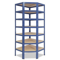 ECKREGAL HOME 230x80x50 cm in blau mit 7 Böden und 125 kg Traglast pro Boden - Blau, Metall (80/230/50cm) - shelfplaza