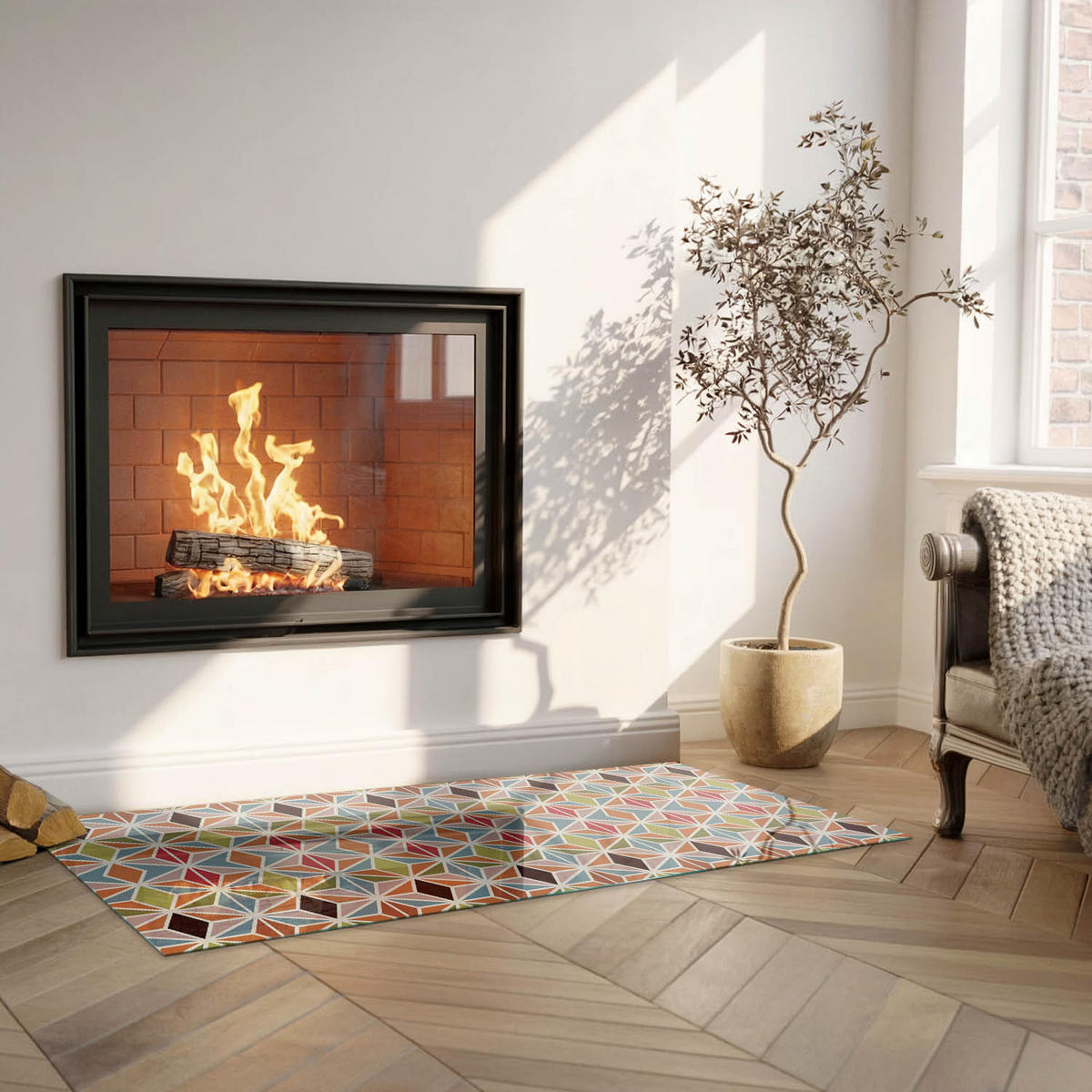 GLASPLATTE für Kamin 125x50 cm - Braun, Glas (125/50/0.4cm) - TULUP