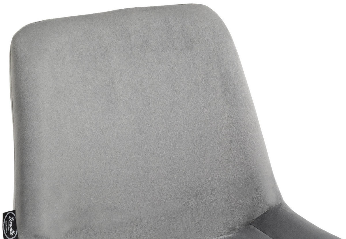 STUHL 2er Set Samt grau - Schwarz/Grau, Textil/Metall (51/80/60cm) - CLP